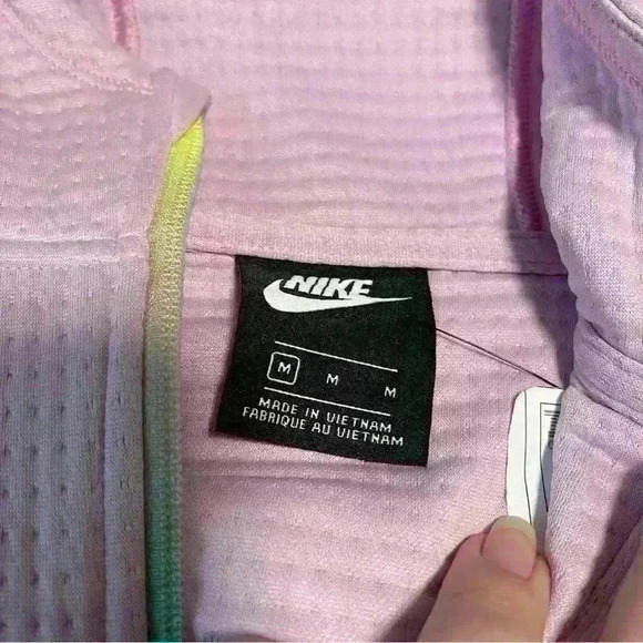 Nike Sample cropped waffle hooded sweatshirt with bell sleeves Size M - Picture 4 of 10